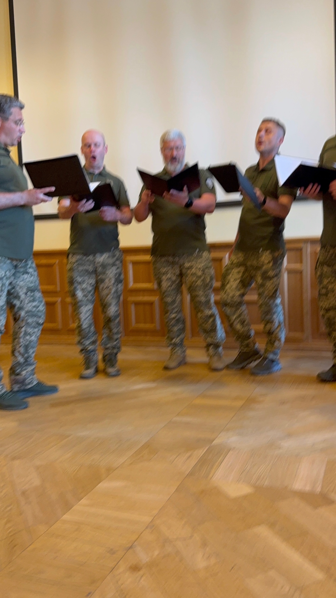 Cultural Desant soldier-musicians performing at the Ukraine Recovery Conference Defence Day, Gdańsk, June 2026.